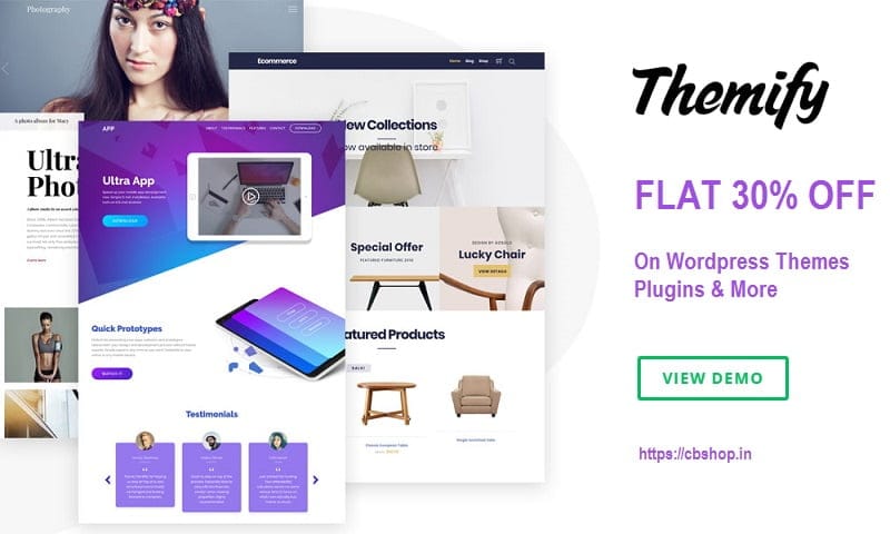 Themify Coupons - Save FLAT 40% Themify Coupon Code | Cbshop.in