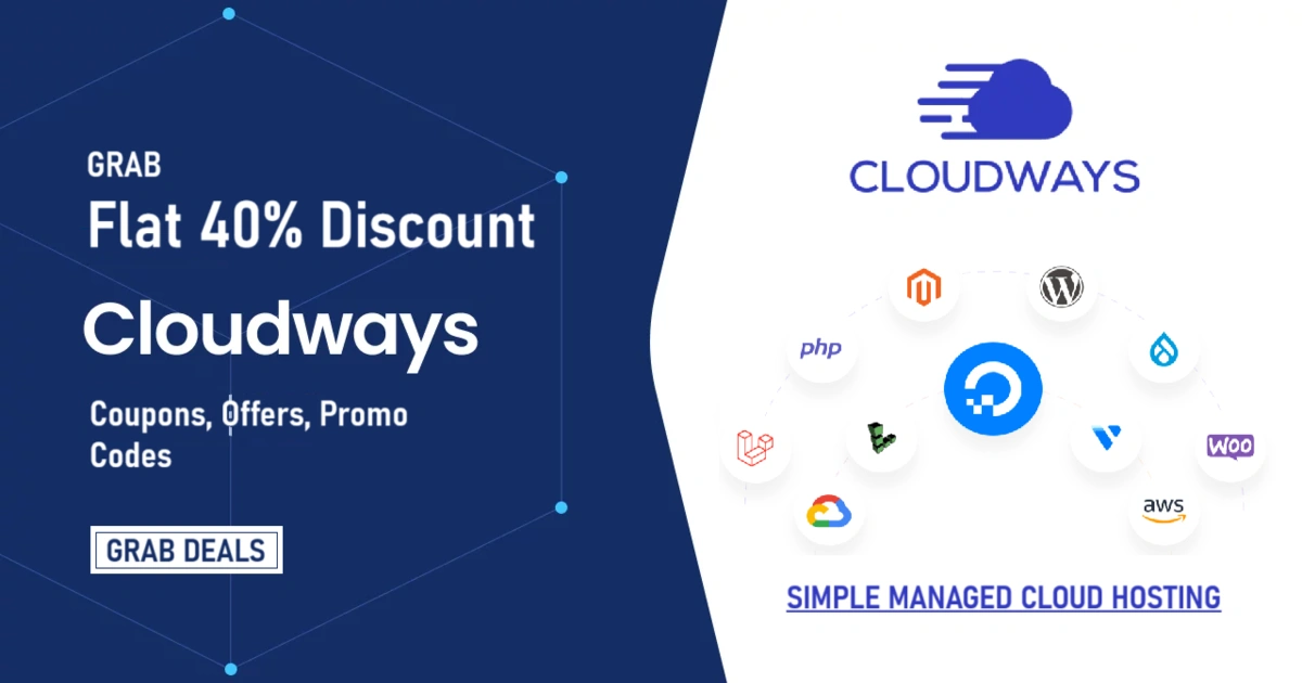Cloudways Coupons & Offers - Flat 40% Off Promo Code