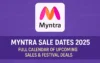 Full Myntra sales dates 2025 with festival and seasonal dates